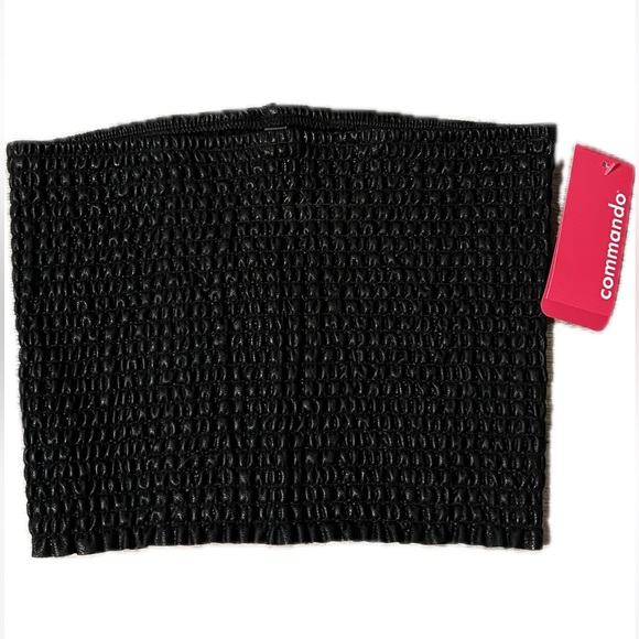 Commando Faux Leather Smocked Tube Top in Black - NWT - Picture 3 of 4